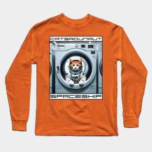 Washing Machine Catspaceship Long Sleeve T-Shirt